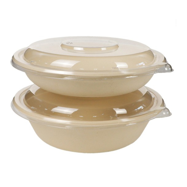 ECO Bagasse Round Bowl with PET Lid